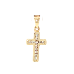 9ct Yellow Gold Diamond Cross Pendant