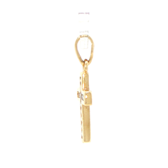 9ct Yellow Gold Diamond Cross Pendant