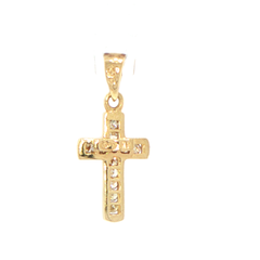 9ct Yellow Gold Diamond Cross Pendant
