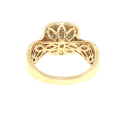 9ct Yellow Gold 1.00CT TDW Diamond Cluster Twisted Shank Ring