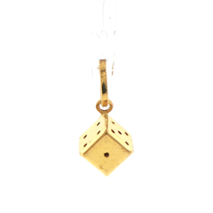18ct Yellow Gold Dice Charm Pendant