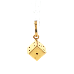 18ct Yellow Gold Dice Charm Pendant