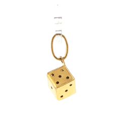 18ct Yellow Gold Dice Charm Pendant