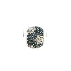 Pandora Silver Celestial Night Sky Star Charm Bead with Clear Stones