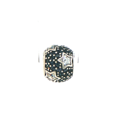 Pandora Silver Celestial Night Sky Star Charm Bead with Clear Stones