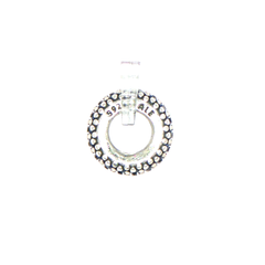 Pandora Silver Textured Sparkle Pave Spacer Charm with Blue Stones