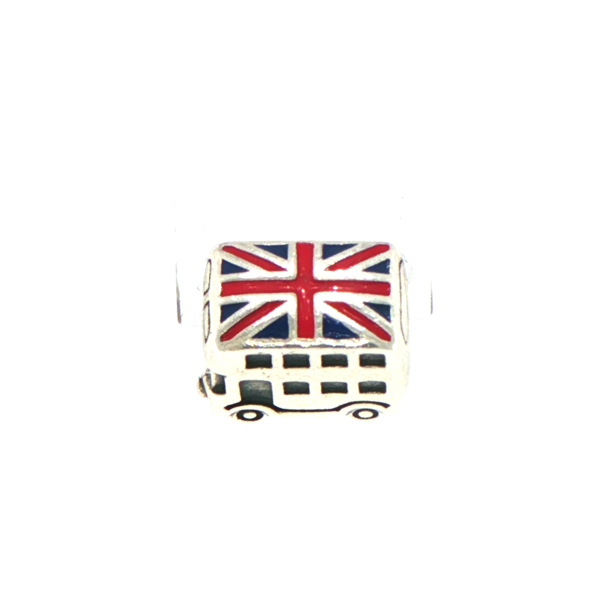 Pandora Silver Enamel Union Jack Flag British Bus Charm