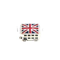 Pandora Silver Enamel Union Jack Flag British Bus Charm
