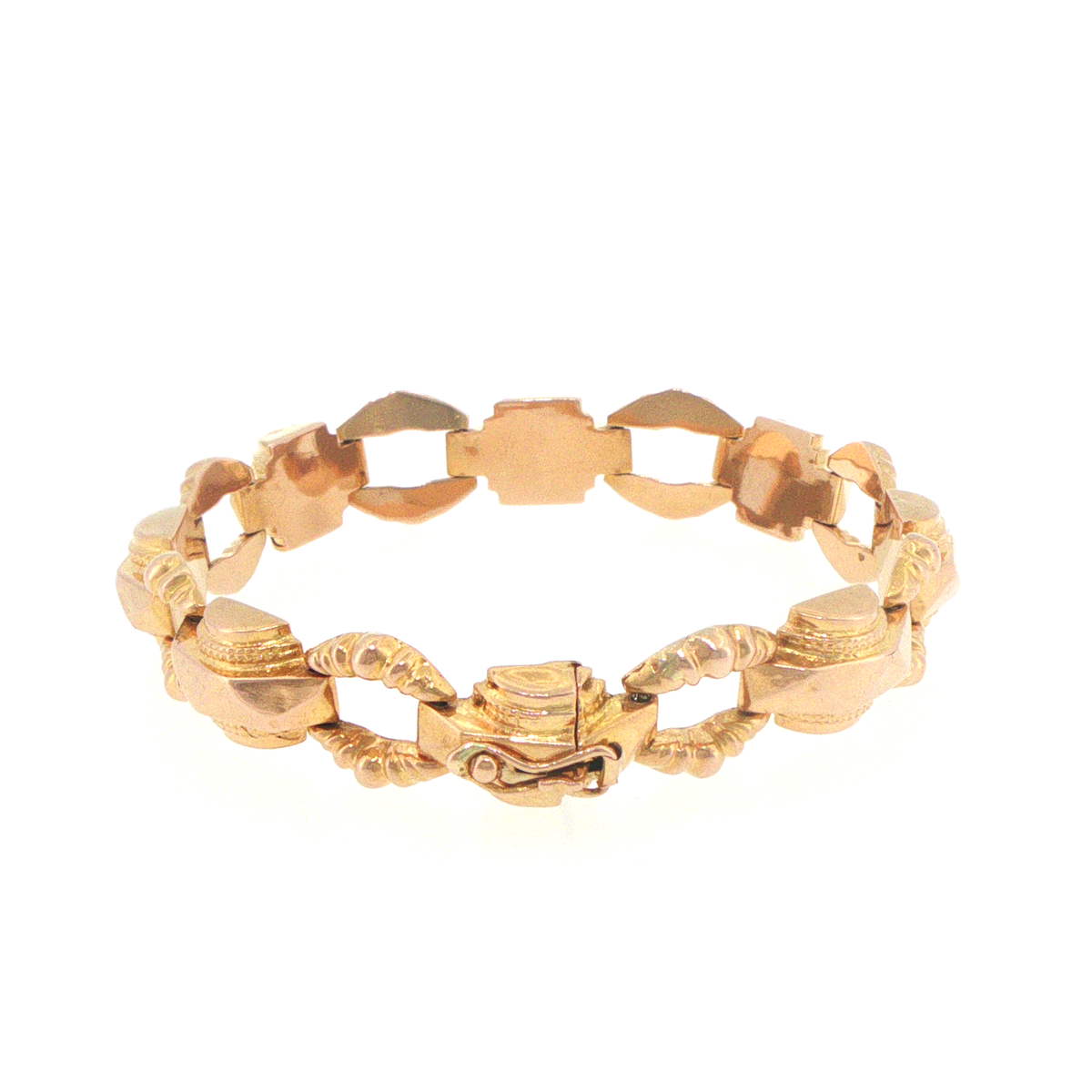 18ct Yellow Gold Sculptural Link Chain Bracelet