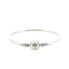 Pandora 925 Silver Bangle with Spherical Logo Clasp