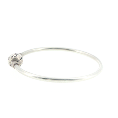 Pandora 925 Silver Bangle with Spherical Logo Clasp