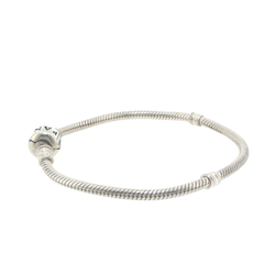 Pandora 925 Silver Barrel Clasp Snake Chain Bracelet
