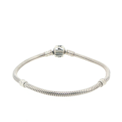 Pandora 925 Silver Barrel Clasp Snake Chain Bracelet
