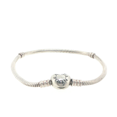 Pandora Moments 925 Silver Heart Clasp Snake Chain Bracelet