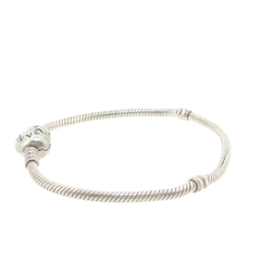 Pandora Moments 925 Silver Heart Clasp Snake Chain Bracelet