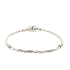 Pandora Moments 925 Silver Heart Clasp Snake Chain Bracelet