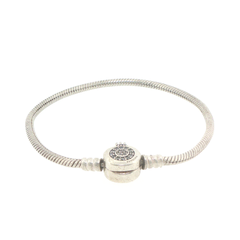 Pandora Silver 925 Sparkling Crown O Snake Chain Bracelet