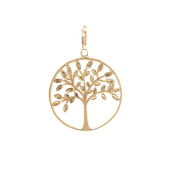9ct Yellow Gold Tree of Life Cut-Out Pendant