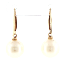 9ct Yellow Gold Classic Pearl Drop Earrings