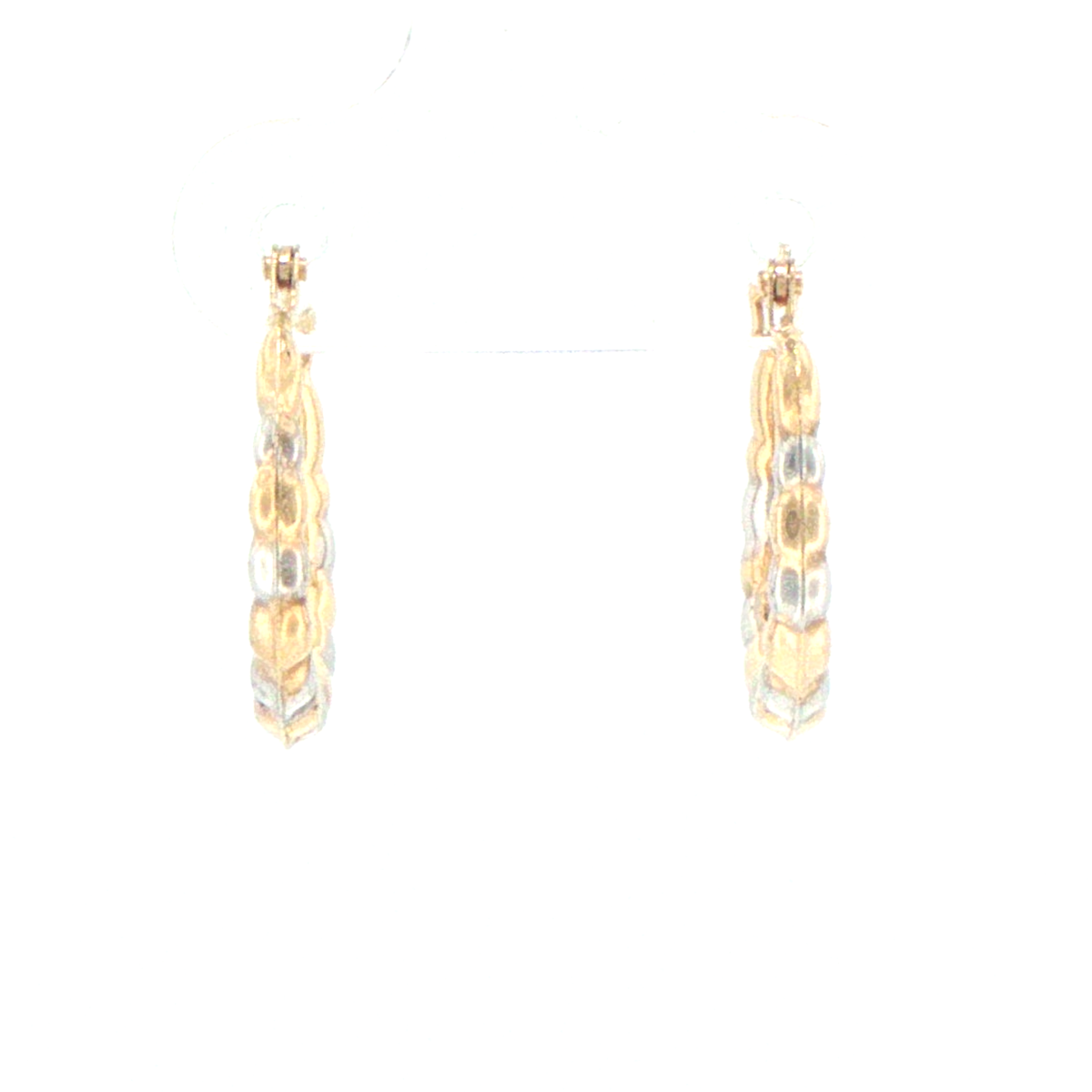 9ct Yellow Gold Textured Scalloped Hoop Earrings
