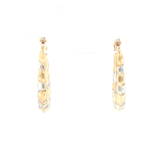 9ct Yellow Gold Textured Scalloped Hoop Earrings