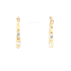 9ct Yellow Gold Textured Scalloped Hoop Earrings