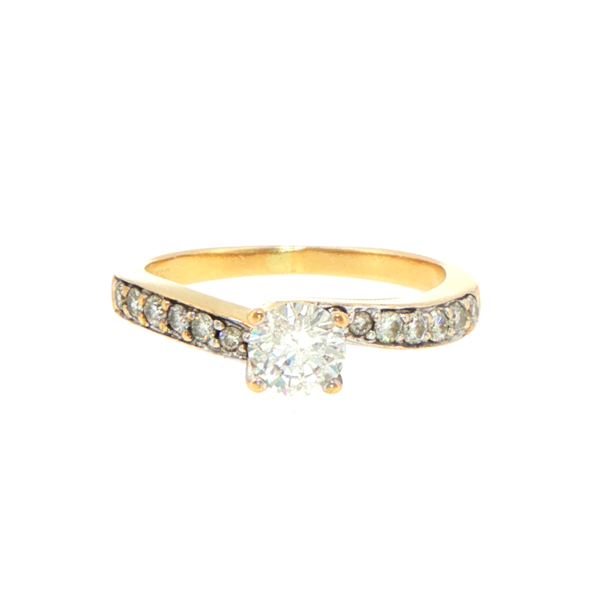 18ct Yellow Gold Diamond Bypass Ring