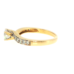 18ct Yellow Gold Diamond Bypass Ring