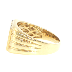 9ct Yellow Gold Diamond Channel Set Signet Ring