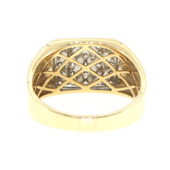 9ct Yellow Gold Diamond Channel Set Signet Ring