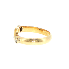 14ct Yellow Gold Diamond Asymmetric Bypass Multi-Stone Ring
