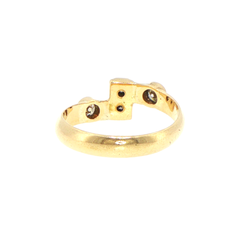 14ct Yellow Gold Diamond Asymmetric Bypass Multi-Stone Ring