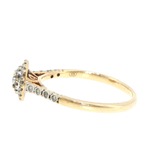 9ct Yellow Gold Diamond Double Halo Cluster Ring