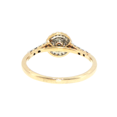 9ct Yellow Gold Diamond Double Halo Cluster Ring
