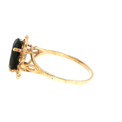 9ct Yellow Gold Oval Solitaire Filigree Ring