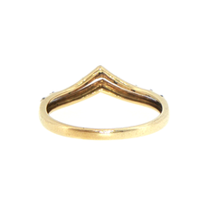 9ct Yellow Gold Diamond Accent Chevron Band Ring