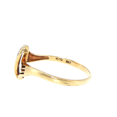 9ct Yellow Gold Diamond Bypass Ring with Openwork Shoulders