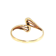 9ct Yellow Gold Diamond Bypass Ring with Openwork Shoulders