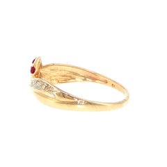 9ct Yellow Gold Diamond Snake Ring