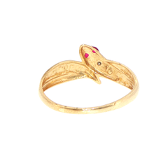 9ct Yellow Gold Diamond Snake Ring