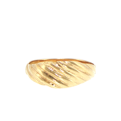 9ct Yellow Gold Textured Dome Band Ring