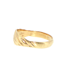 9ct Yellow Gold Textured Dome Band Ring