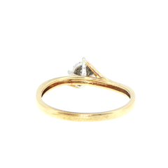 9ct Yellow Gold Diamond Cluster Bypass Ring