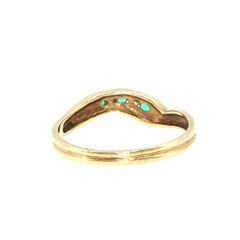 9ct Yellow Gold Curved Multi-Stone Diamond Ring