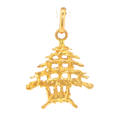 18ct Yellow Gold Cedar Tree Pendant