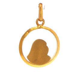 18ct Yellow Gold Openwork Virgin Mary Madonna Pendant