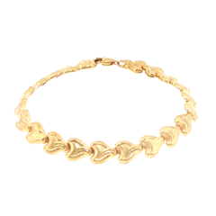 18ct Yellow Gold Stylized Heart Link Chain Bracelet