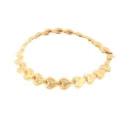 18ct Yellow Gold Stylized Heart Link Chain Bracelet