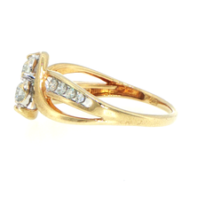 9ct Yellow Gold Bypass Two-Stone Diamond Ring