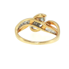 9ct Yellow Gold Bypass Two-Stone Diamond Ring